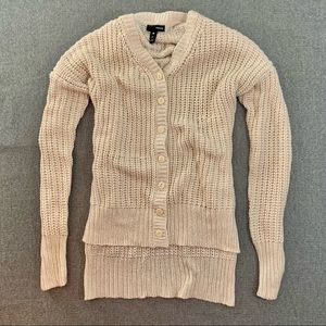AQUA | Cream Knit Cardigan; Women’s Size S